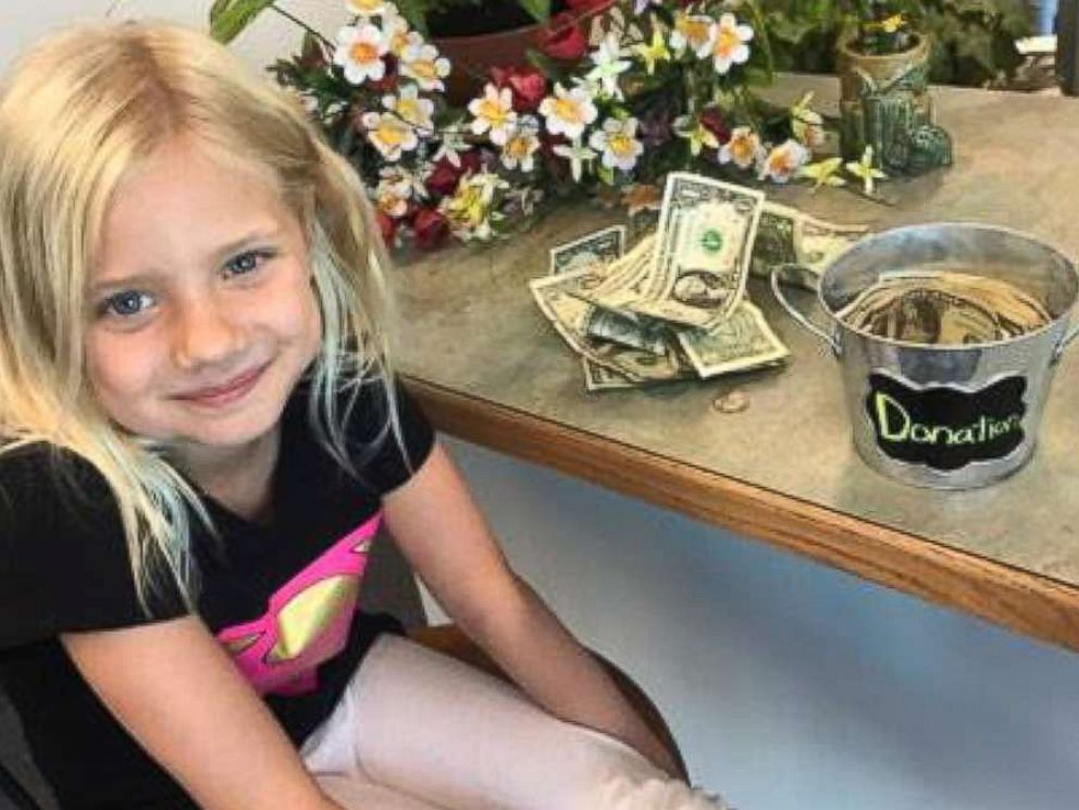 PHOTO: Hayden Meadows Elementary School student Amiah Van Hill, 6, used lemonade stands to raise money to pay off fellow students lunch debts.