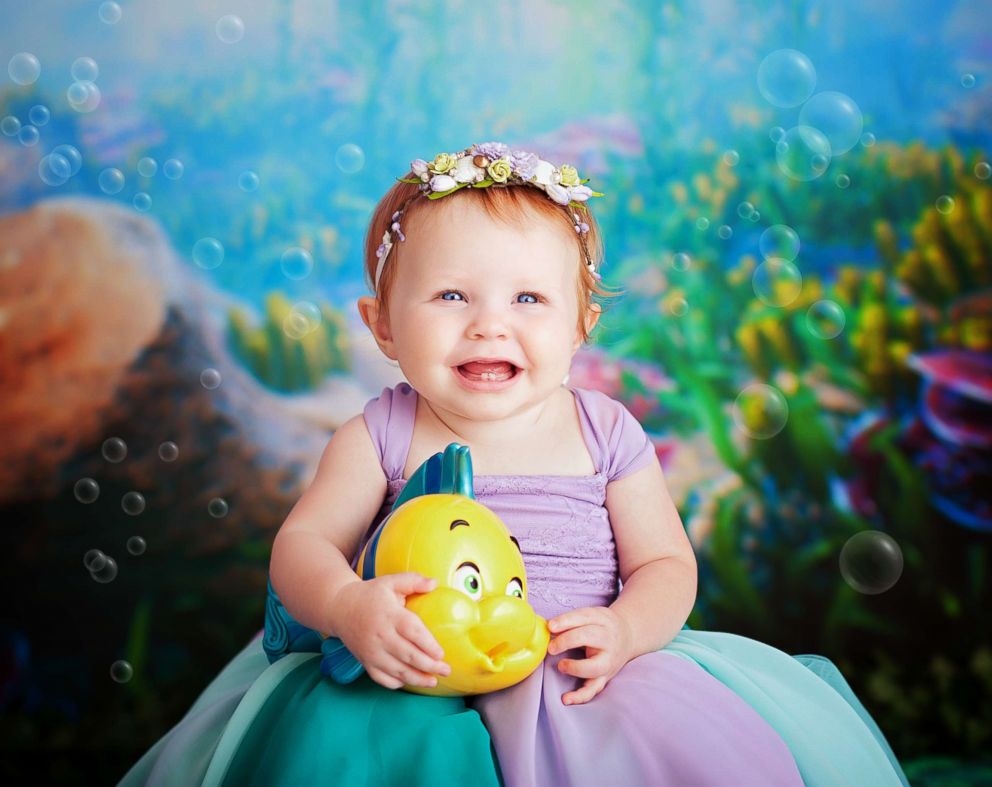 PHOTO: These babies who were photographed as newborn Disney princesses have reunited for a first-birthday cake smash.