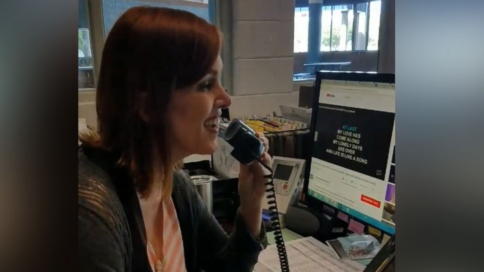 PHOTO: Regina Ballard of North Lincoln High School in Lincolnton, North Carolina, performed the ballad "At Last" by Etta James over the loud speaker to say farewell to the school year and welcome summer vacation.