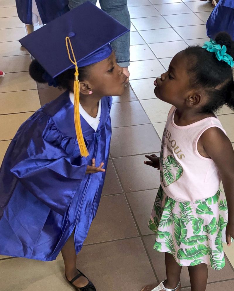 PHOTO: Aubrey Christina Toby seen at her preschool graduation in Durham, North Carolina, with her sister Ava. 
