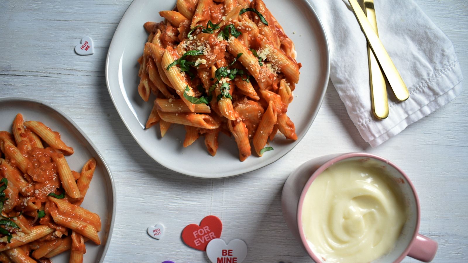 PHOTO: Ayesha Curry's Valentine's Day menu includes a dish of Penne alla Vodka with shrimp.