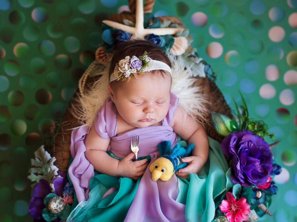 PHOTO: A photographer turned newborn babies into Disney princesses for a magical photo shoot.