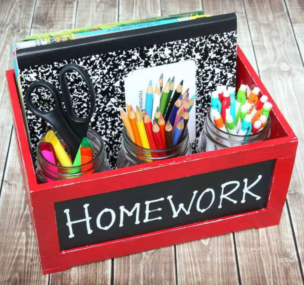 PHOTO: If you child likes to do their work in different areas of the house, consider a homework caddy.