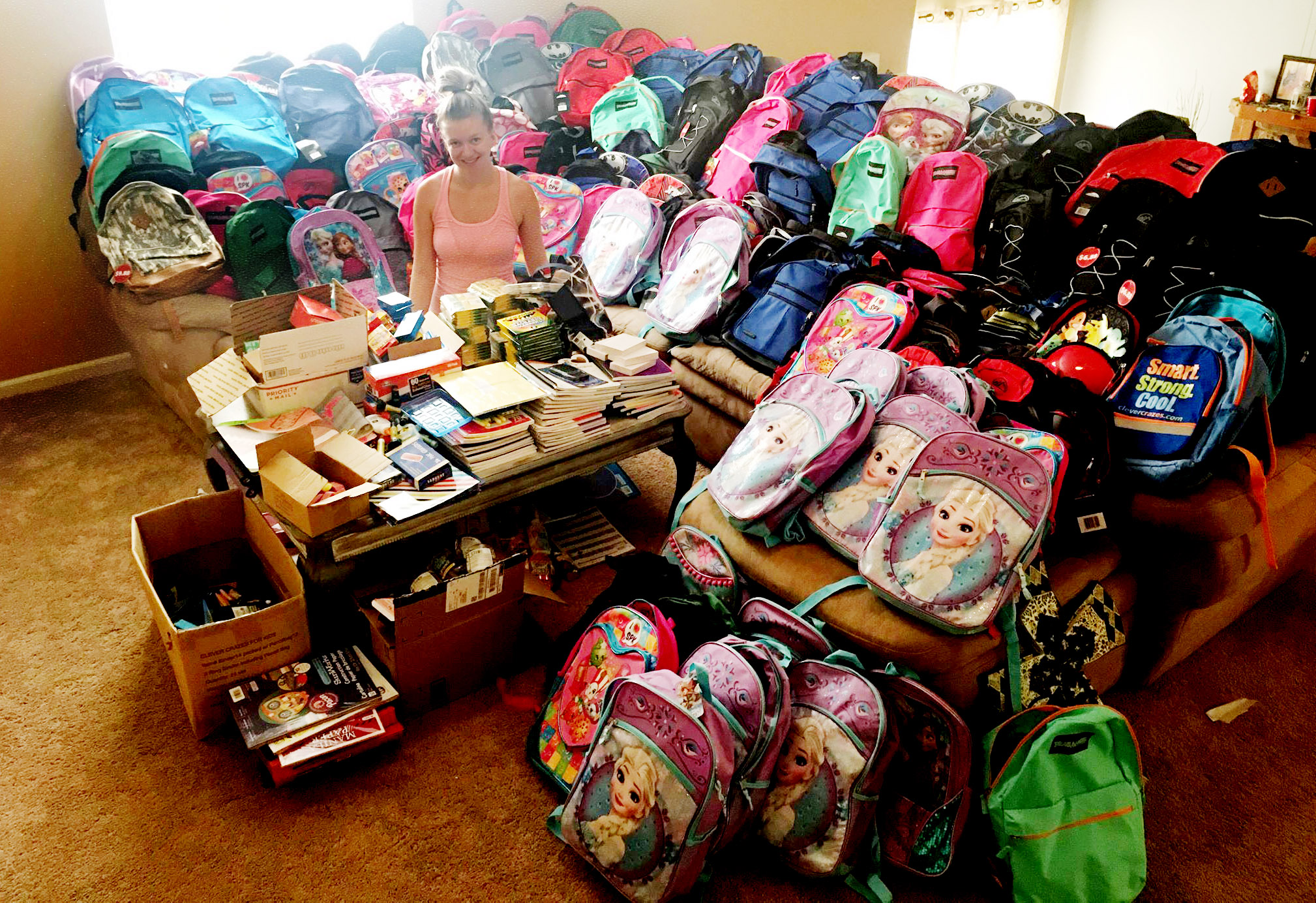 PHOTO: Destiny Klimaszewski of Foristell, Mo., started a school supplies drive on her late son Parker's birthday, June 23  and is ending it Aug. 3, 2018.