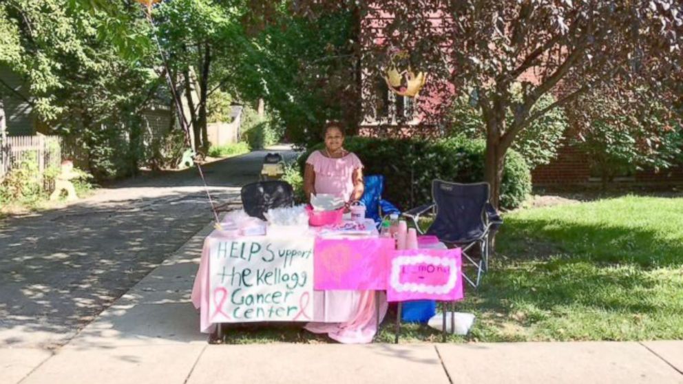 Olivia Ohlson, 10, held a bake sale to raise money for people affected by breast cancer after her mother, Gini Ohlson, was diagnosed with breast cancer.