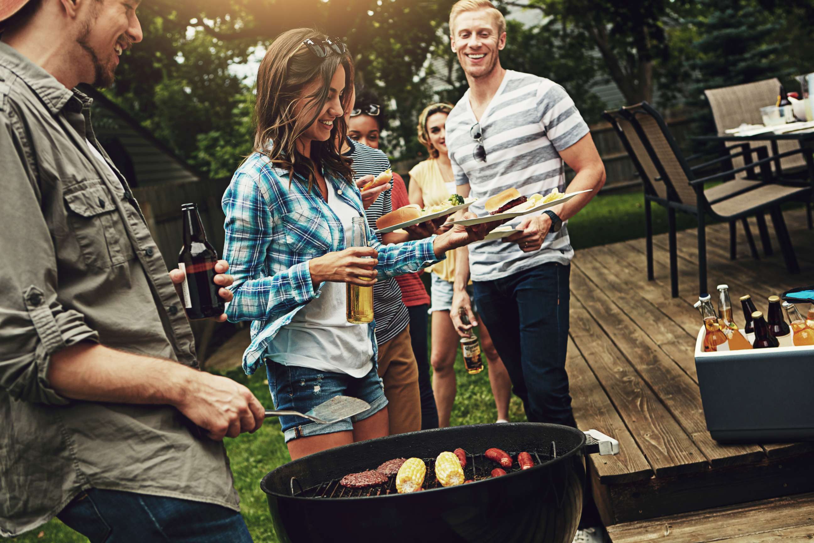 PHOTO: A group pf people having a barbecue in an undated stock photo.