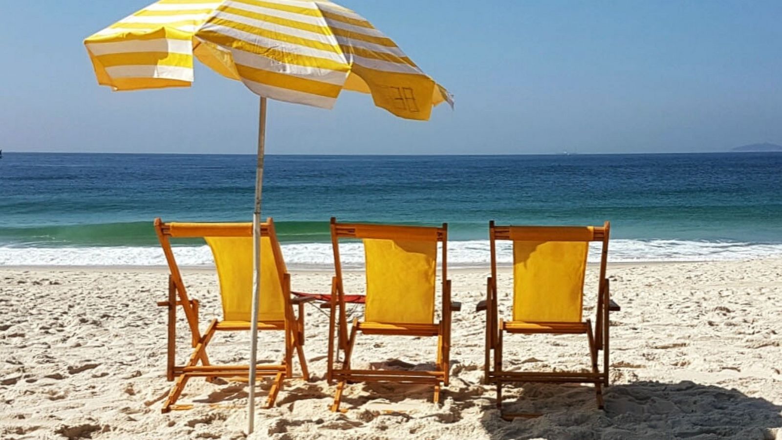 PHOTO: In this undated stock photo, beach chairs are lined up on a beach.