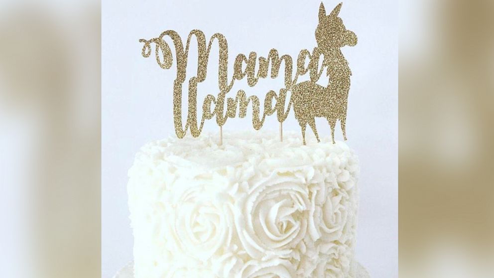 This llama cake topper is listed on Etsy.com and sold by the shop, BellsNBerries.