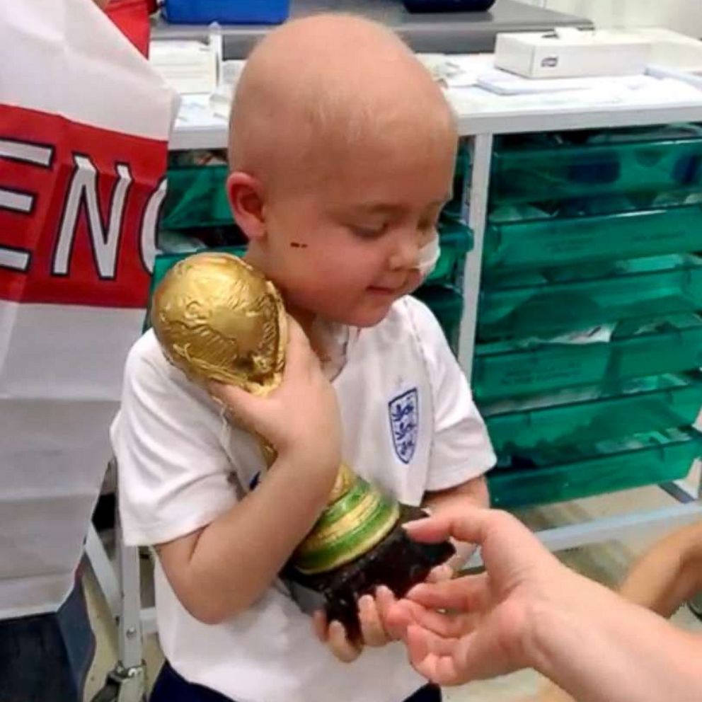 VIDEO: 5-year-old with brain cancer receives his own World Cup after completing treatment