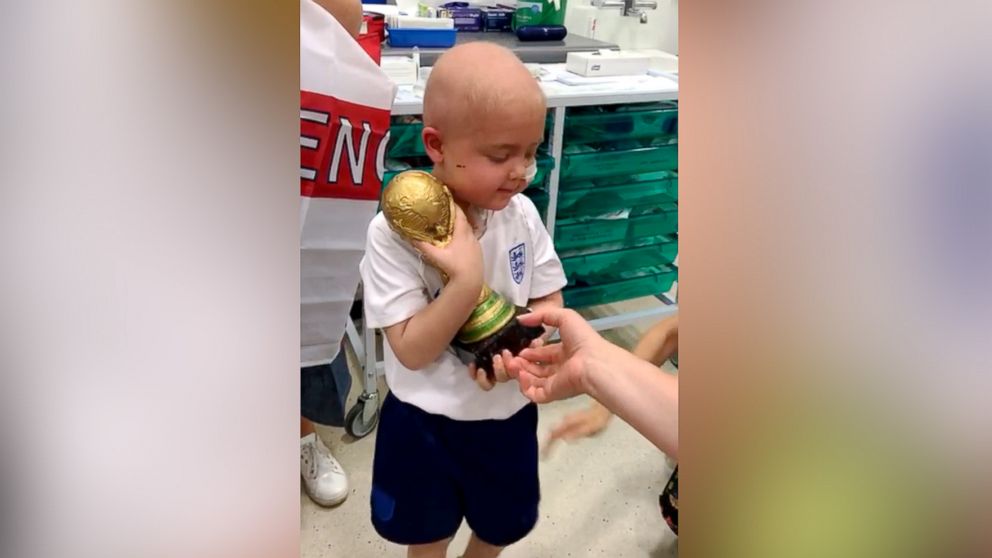 PHOTO: Ben Williams, 5, finished six weeks of radiation when staff at the Queen Elizabeth Hospital Birmingham presented him with the trophy.