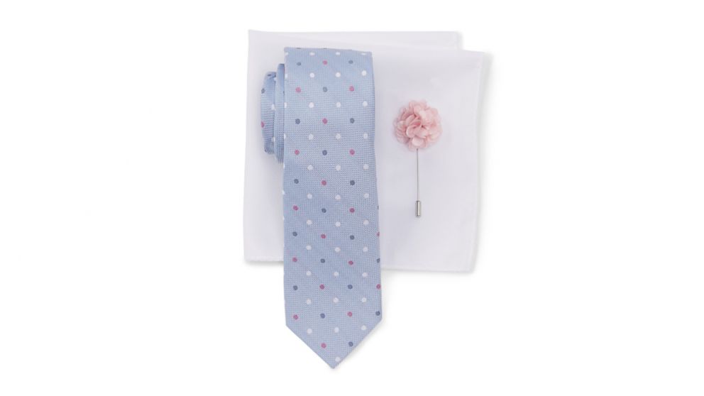 PHOTO: Ben Sherman's Taylor dot tie, pocket square and lapel stick pin set.