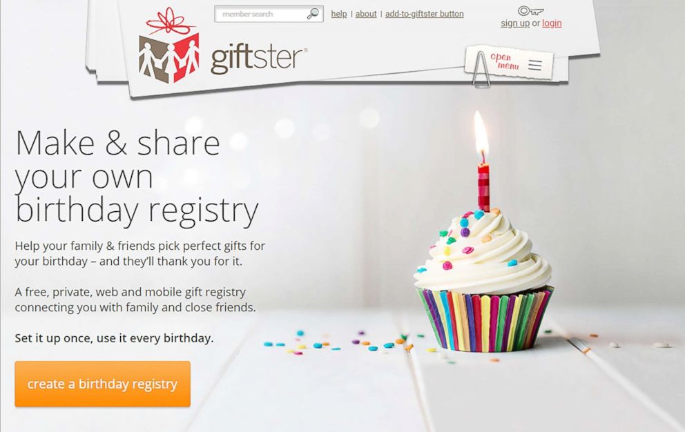 PHOTO: Gifster allows users to create birthday gift registries.