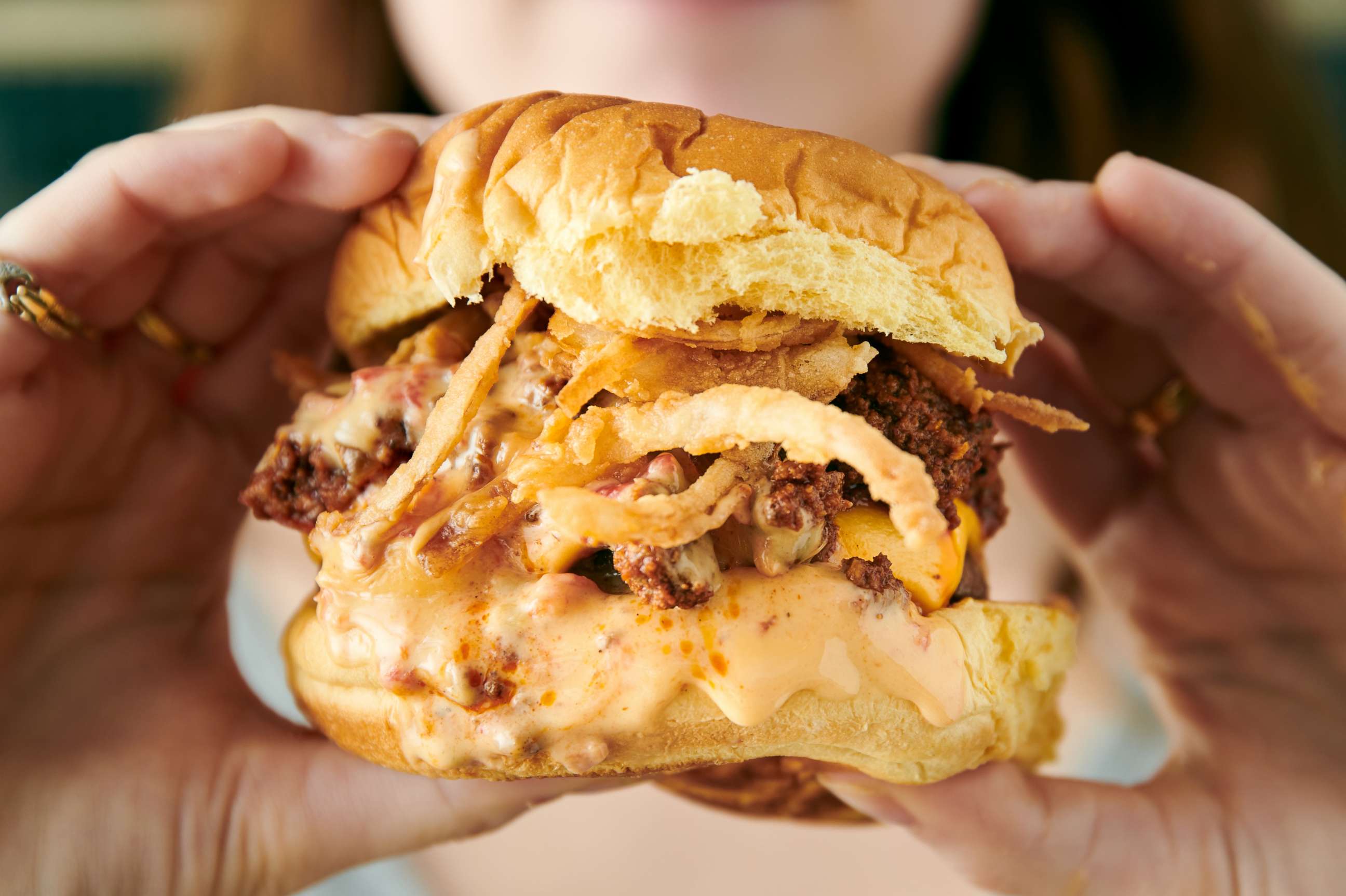 PHOTO: Upgrade your game-day grub this year with these chili cheeseburgers from the mastermind behind Black Tap Craft Burgers and Beer.
 