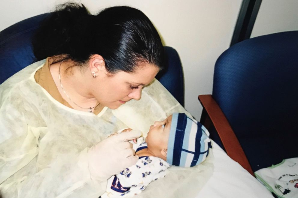 PHOTO:Tracey Dones with her then-newborn son Anthony, who was diagnosed with osteopetrosis four months after he was born. 
