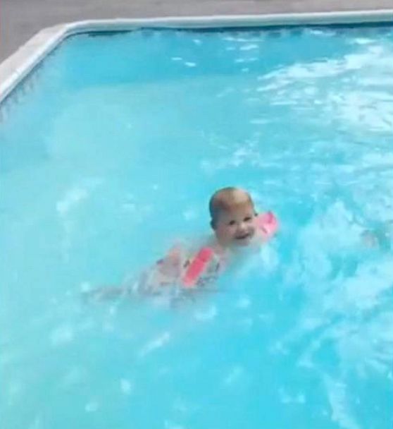PHOTO: Corina Casanova, mom to Deacon, shared a video of the toddler trying to follow her demonstrating how to plunge into the water.