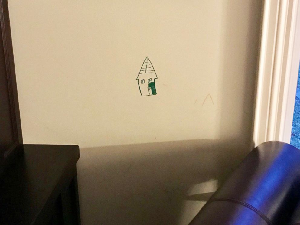 PHOTO: Kim Massicotte caught her 6-year-old red handed drawing a house on the wall, but instead of getting upset, she embraced it.