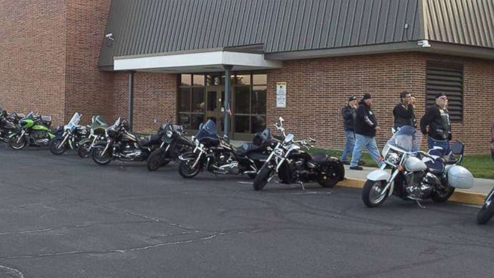 PHOTO: A total of 50 bikers showed from motorcycle clubs to community members and individual motorcycle enthusiasts, to escort Phil Mick to his first day of middle school on Aug. 1. 