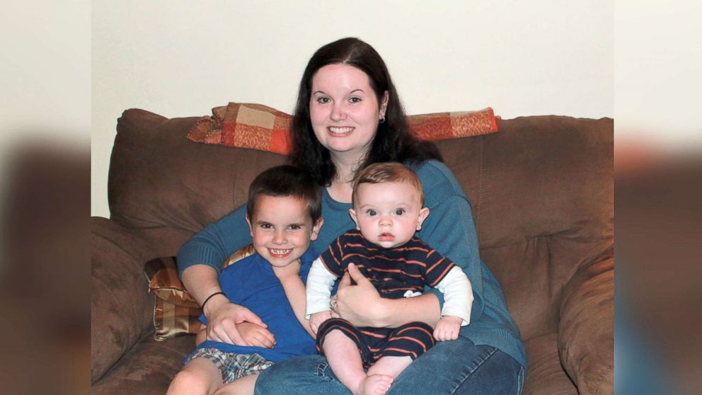 Britt LeBoeuf is pictured here with her sons Liam, 4 and Cullen, 6 months. 