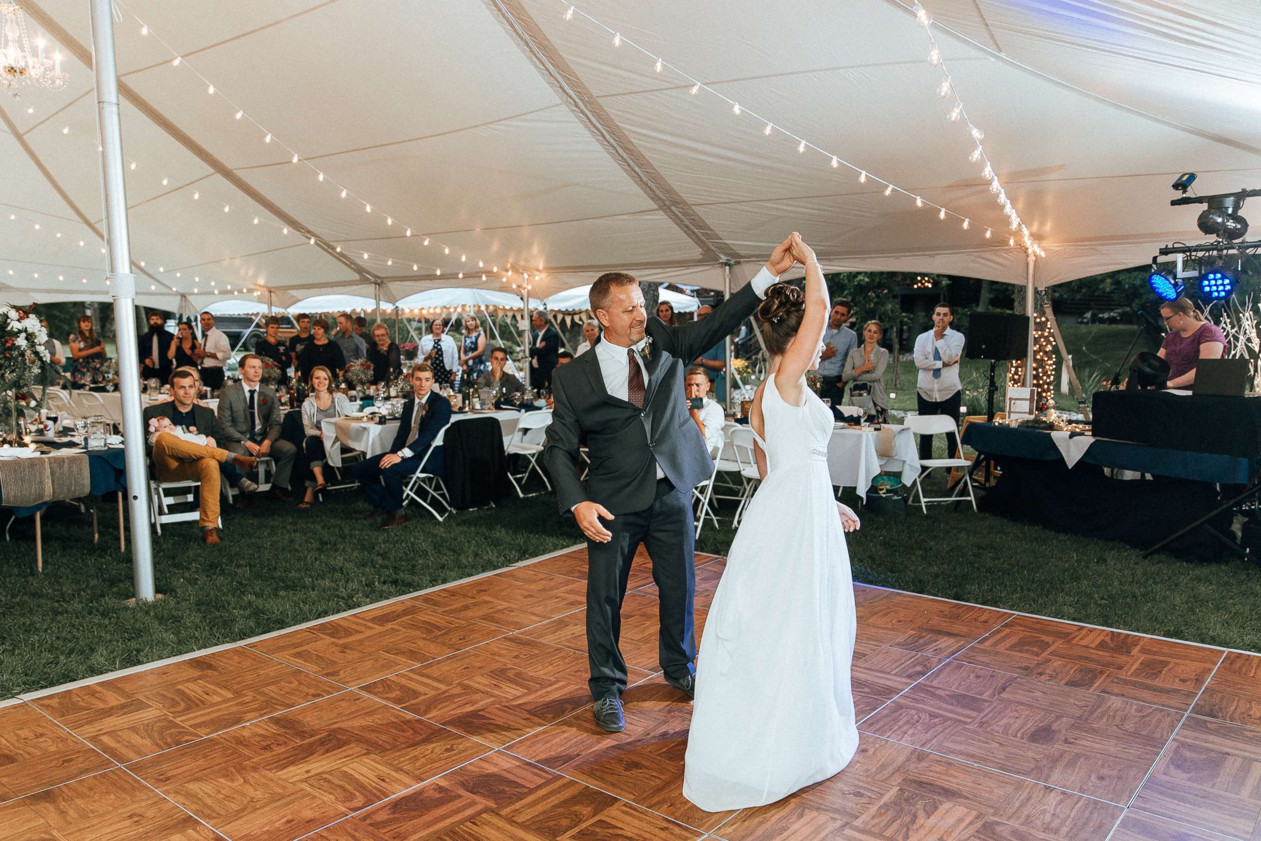 PHOTO: Zak Fick couldn't contain his emotions watching his sister dance with their father after her Aug. 5 wedding in Pequot Lakes, Minnesota.