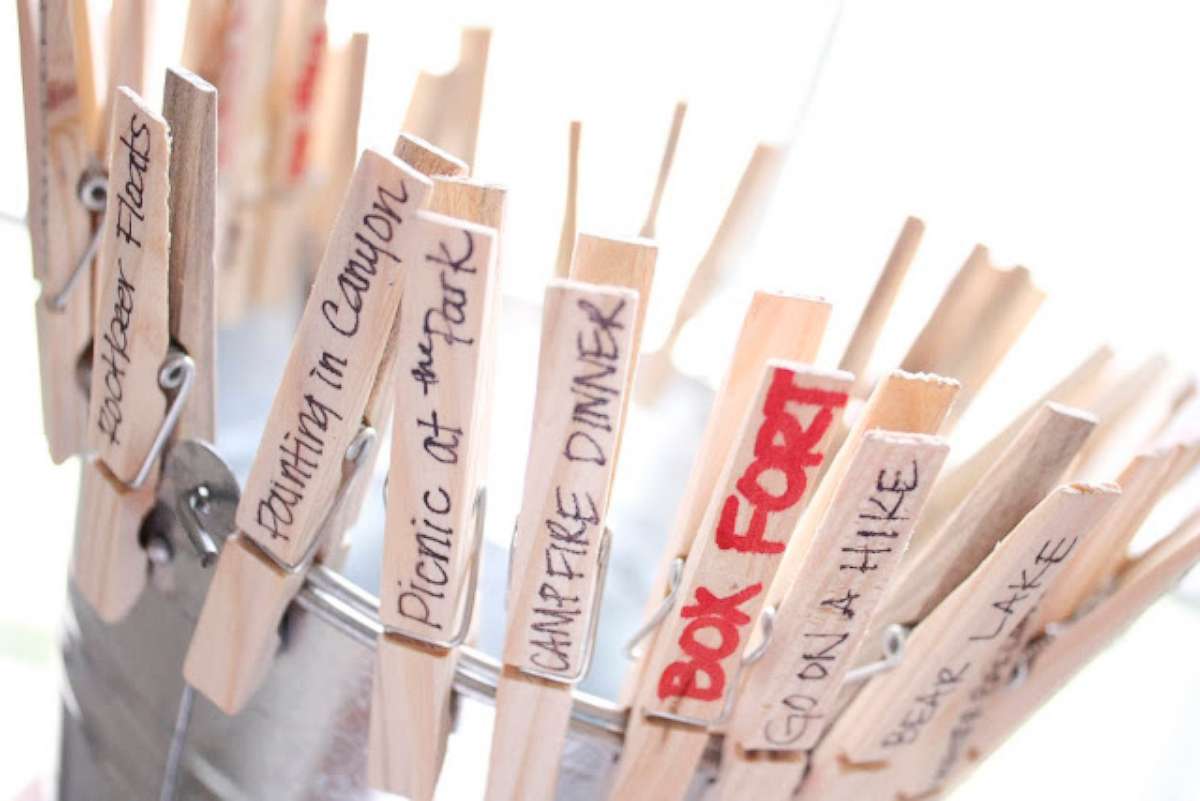 PHOTO: Make an adorable summer bucket list of a bucket and clothespins. 