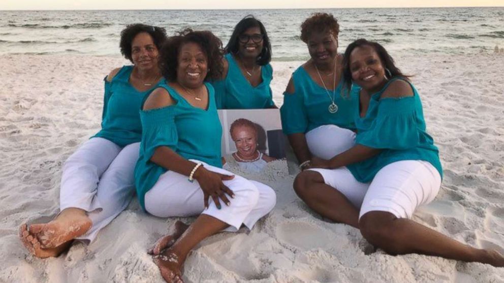 PHOTO: Daphne Thompson, Della Jackson, Lisa Alexander, LaTangie Ingram, and Sharon Robinson remember their late friend Denise Williamson on June 4, 2018 in Seacrest, Fla.