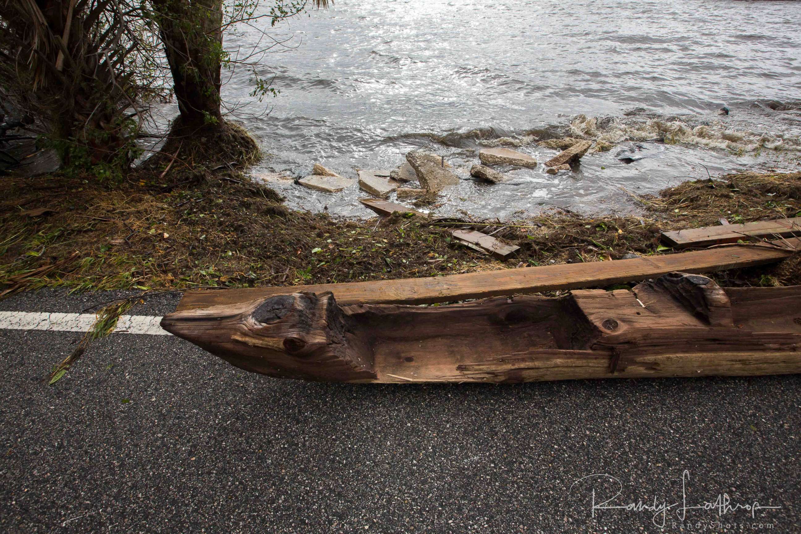 PHOTO: Randy Lathrop of Cocoa, Fla., discovered the historic dugout canoe, Sept. 11, 2017, after Irma struck the coast.