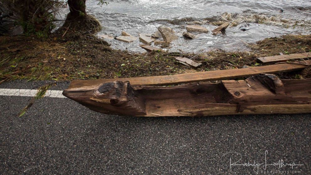 PHOTO: Randy Lathrop of Cocoa, Fla., discovered the historic dugout canoe, Sept. 11, 2017, after Irma struck the coast.