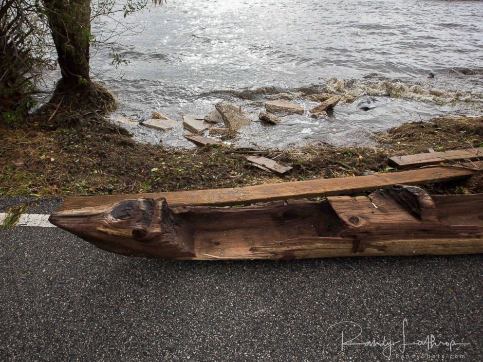PHOTO: Randy Lathrop of Cocoa, Fla., discovered the historic dugout canoe, Sept. 11, 2017, after Irma struck the coast.