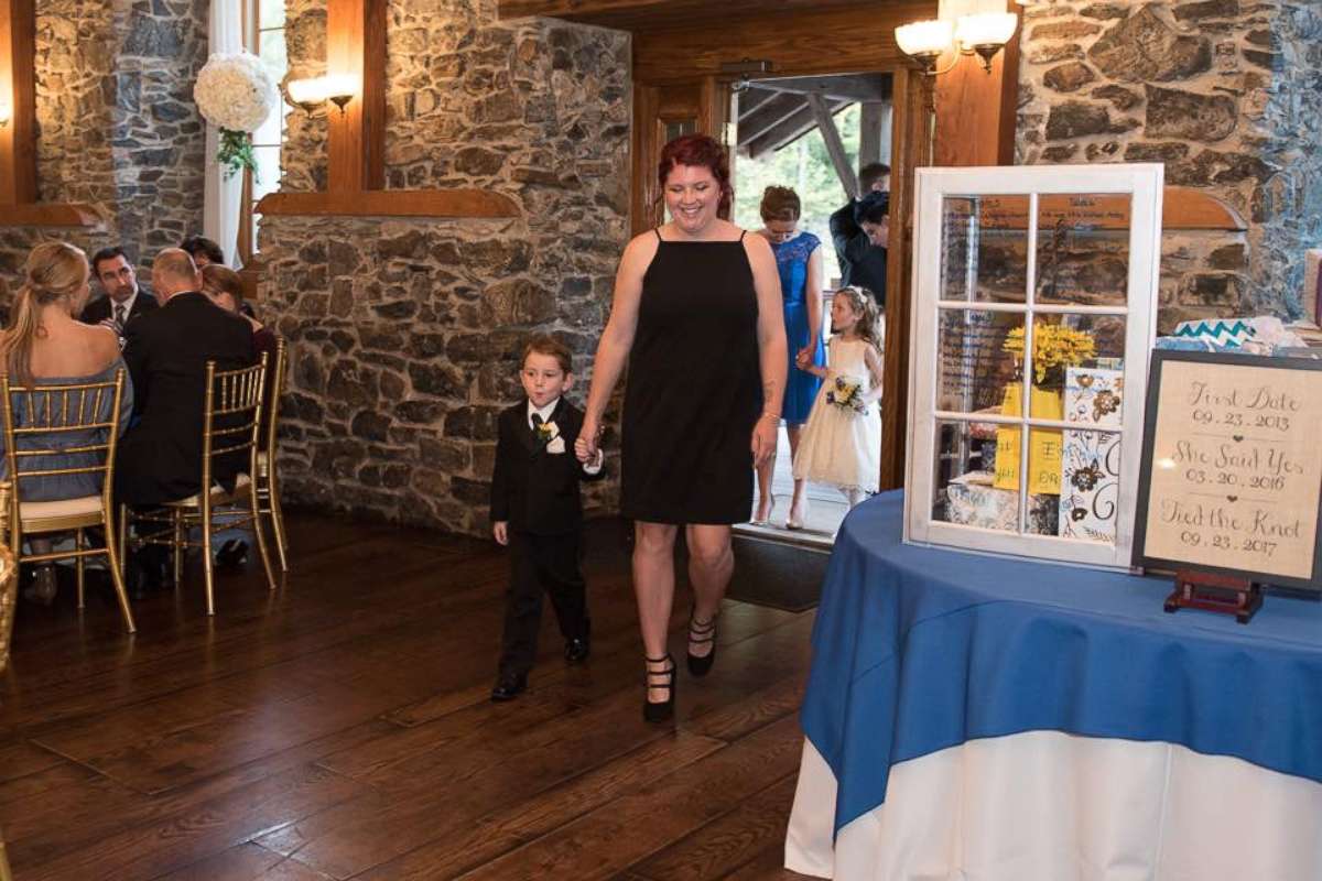 PHOTO: Casey Bender, 25, of Chambersburg, Pennsylvania, seen with her son Landon, 4, on September 23, the day of Landon's father's wedding.
