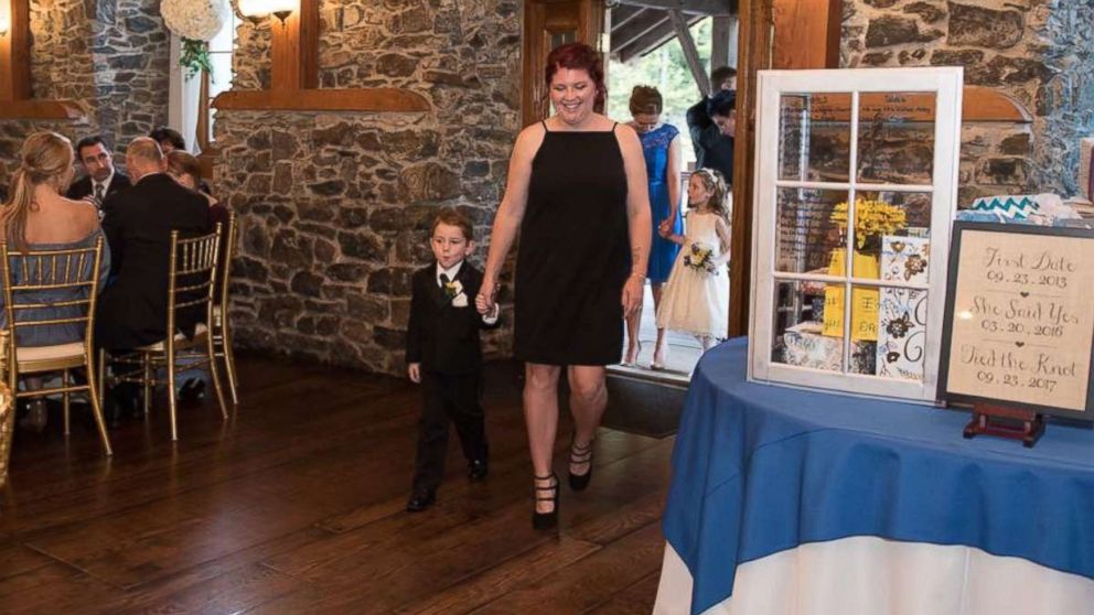 PHOTO: Casey Bender, 25, of Chambersburg, Pennsylvania, seen with her son Landon, 4, on September 23, the day of Landon's father's wedding.