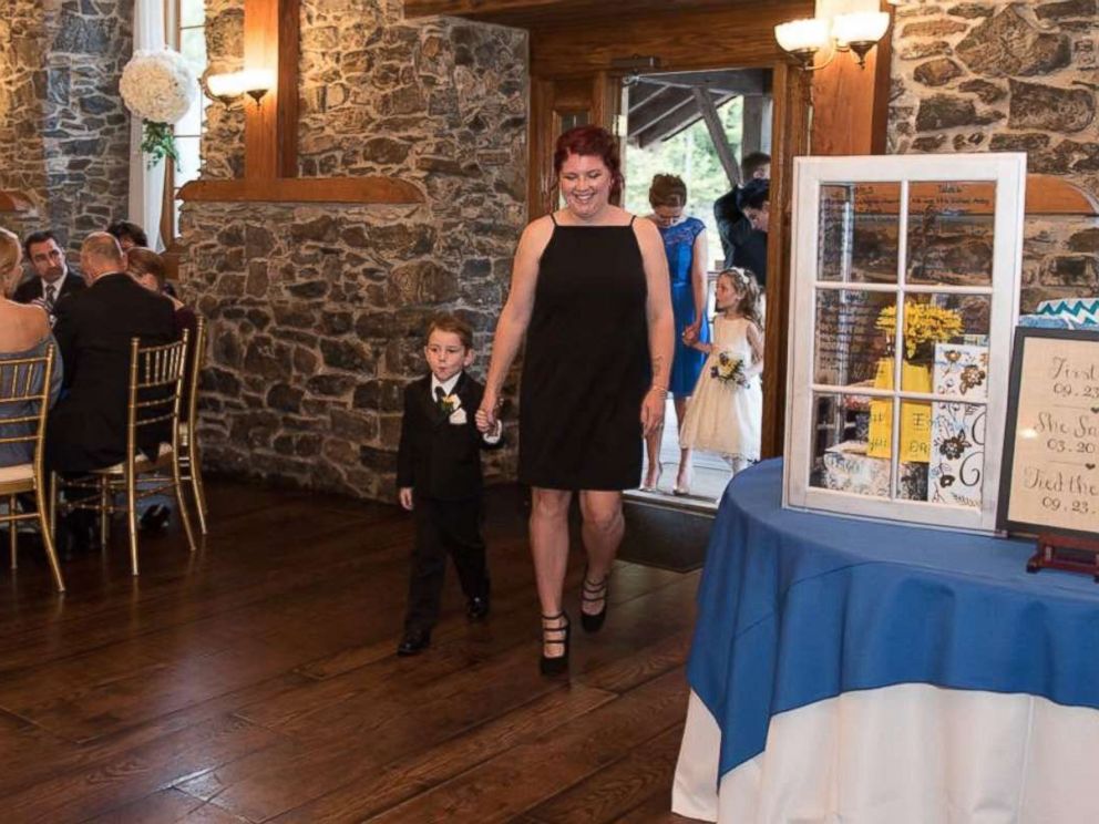 PHOTO: Casey Bender, 25, of Chambersburg, Pennsylvania, seen with her son Landon, 4, on September 23, the day of Landons fathers wedding.