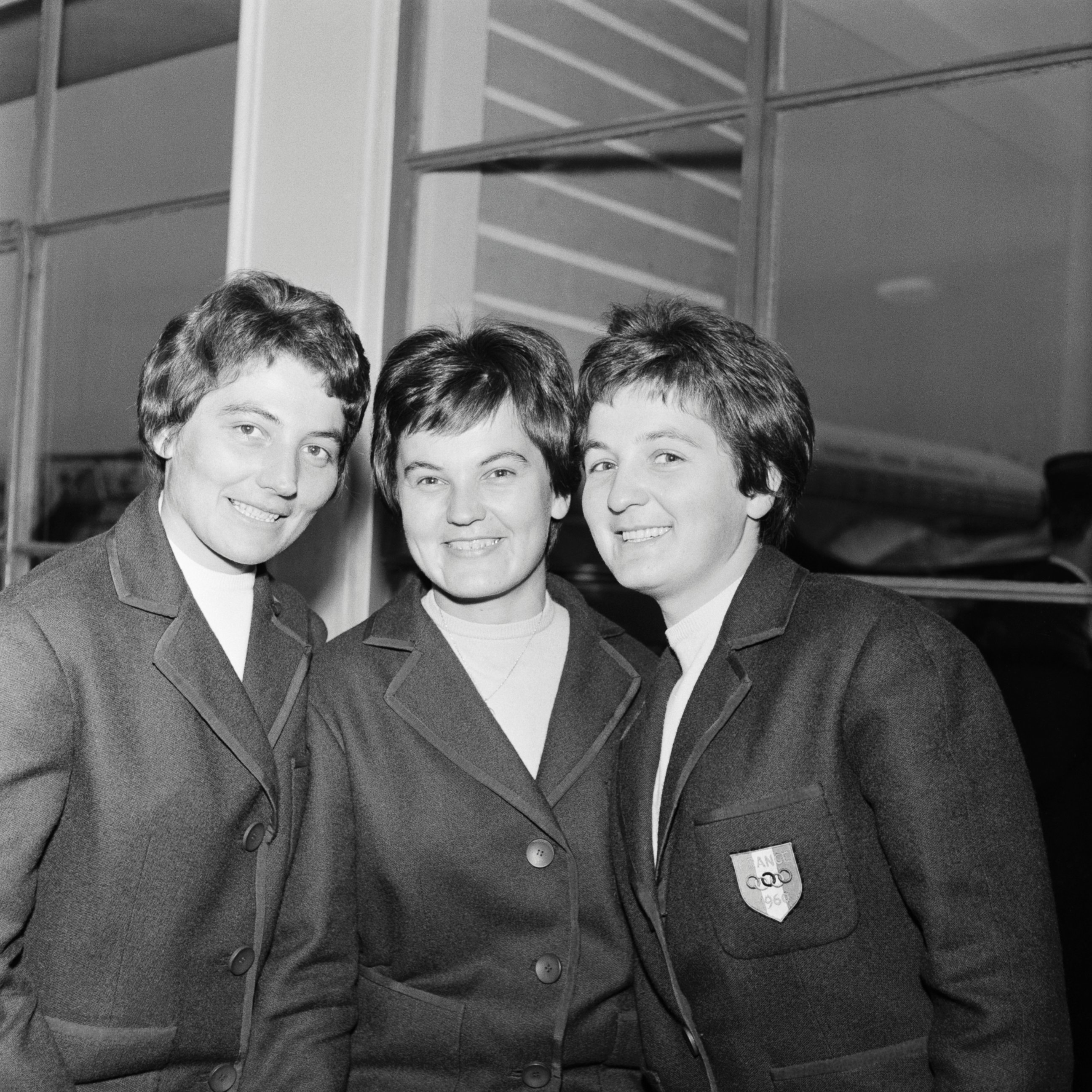 PHOTO: Therese, Marguerite and Anne-Marie Leduc, sisters from France, leave Paris to compete at the Winter Olympics on Feb. 4, 1960.