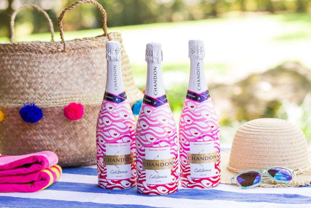 PHOTO: Chandons new limited-edition American Summer Rose label is adorned with pretty pink summer hats to reflect the rose hued wine.