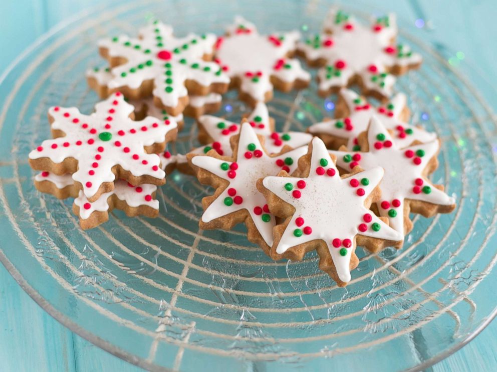PHOTO: Close-up of a plate of snowflake and star shaped cookies in this undated stock photo.