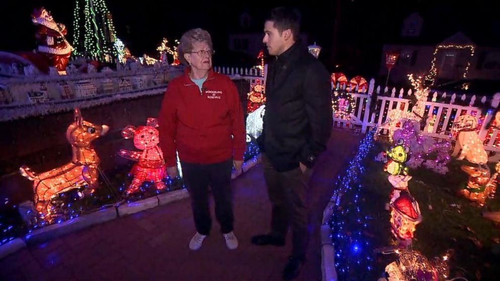 PHOTO: Mary Halliwell speaks with ABC News' Gio Benitez about the controversy over Christmas decorations at her family's Fairfield, Conn., home.