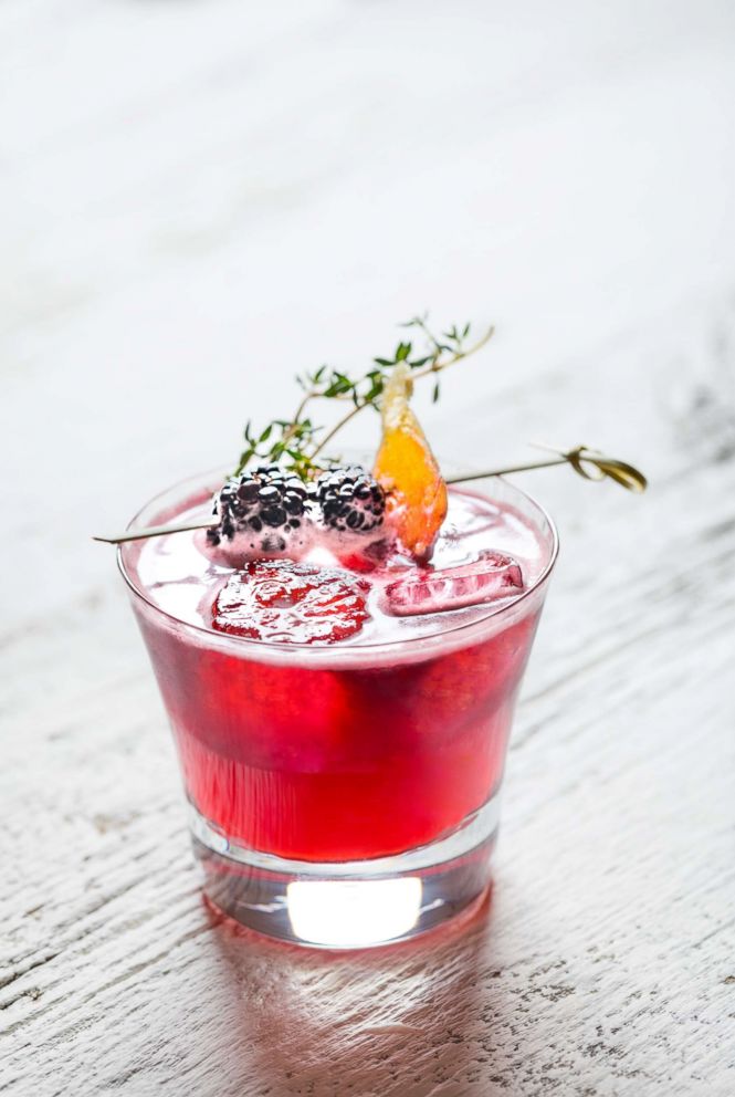 PHOTO: A Cinco de Mayo cocktail, the Blackberry Ginger Margarita with candied ginger and thyme garnish.