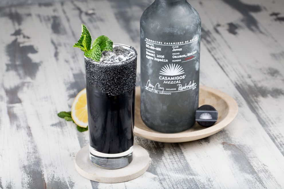 PHOTO: A Cinco de Mayo cocktail, the Casa Mexcal Lemonade with charcoal and black lava salt.