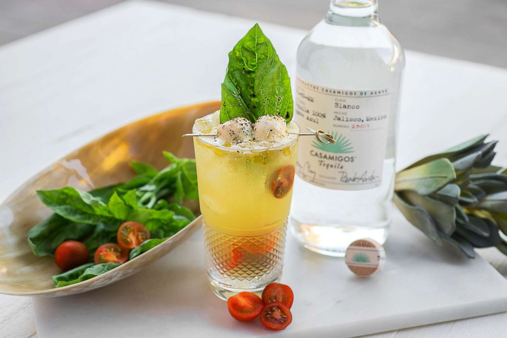 PHOTO: A Cinco de Mayo cocktail, Casa Caprese tequila cocktail with heirloom tomatoes and basil.
