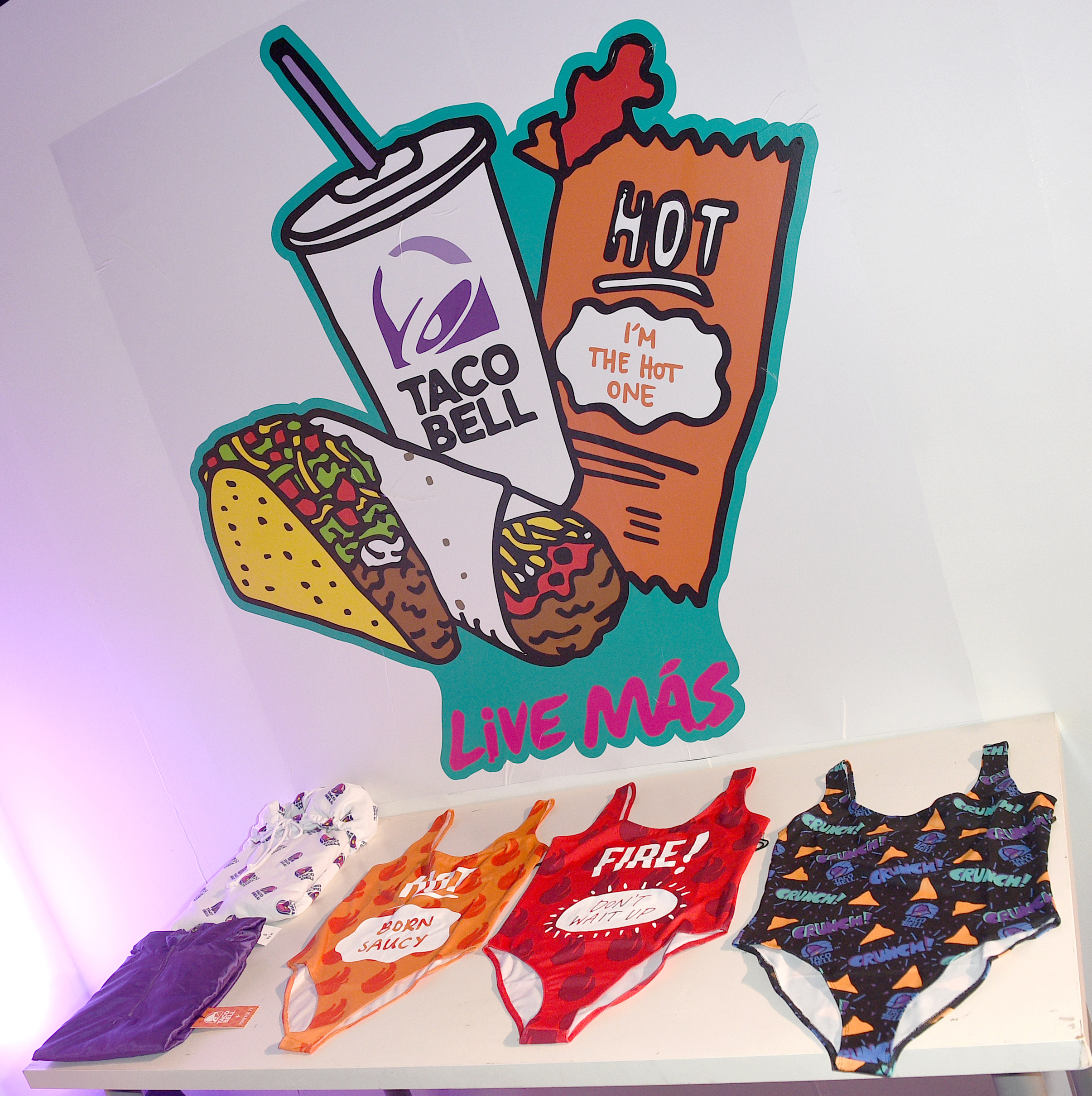 PHOTO: A few items from the limited-edition Taco Bell, Forever 21 line are seen on display.
