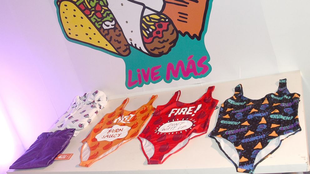 PHOTO: A few items from the limited-edition Taco Bell, Forever 21 line are seen on display.