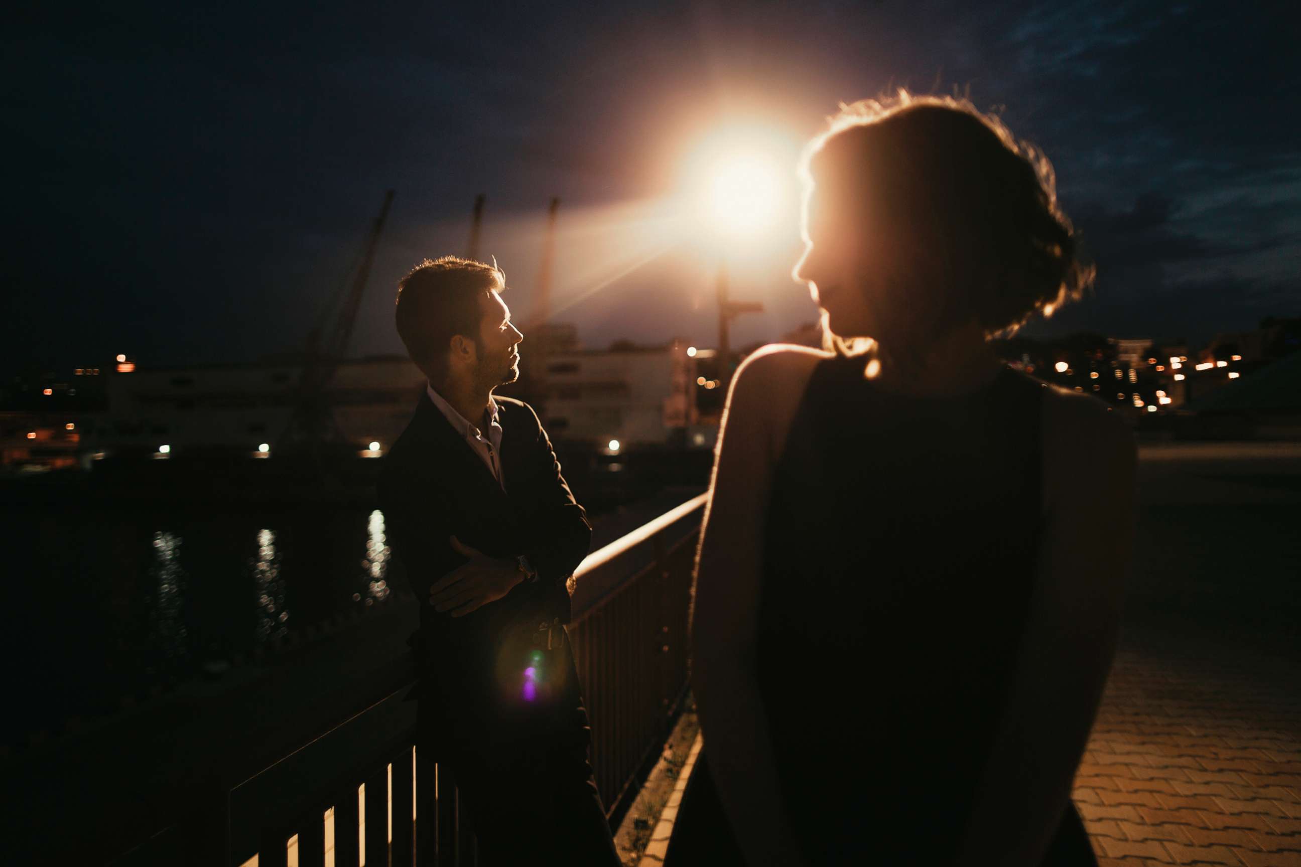 PHOTO: Stock photo of couple out at night.