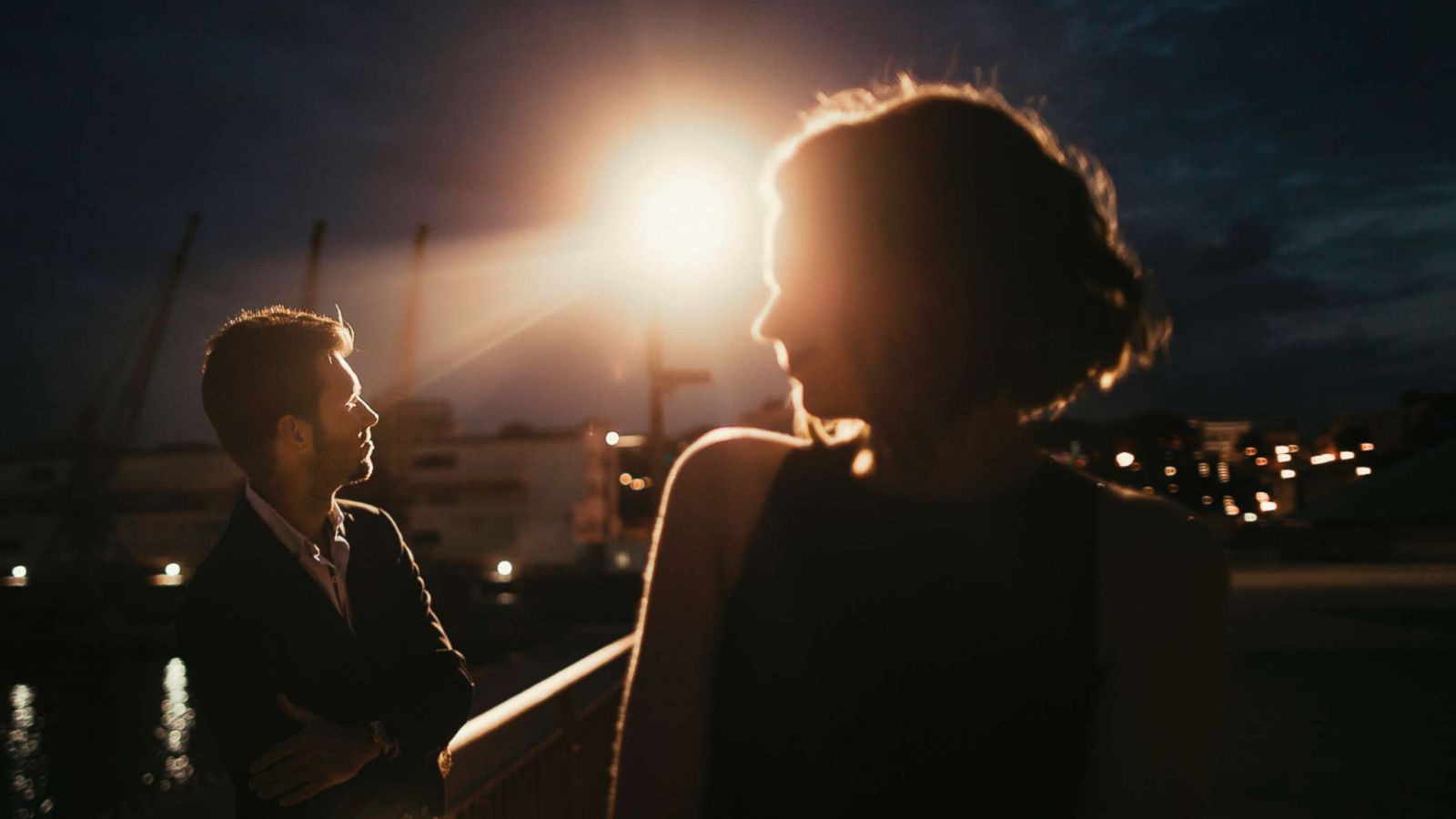 PHOTO: Stock photo of couple out at night.