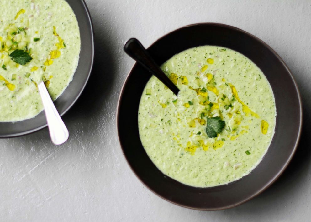 PHOTO: Andrew Zimmern's Cold Cucumber Soup with Yogurt and Dill.