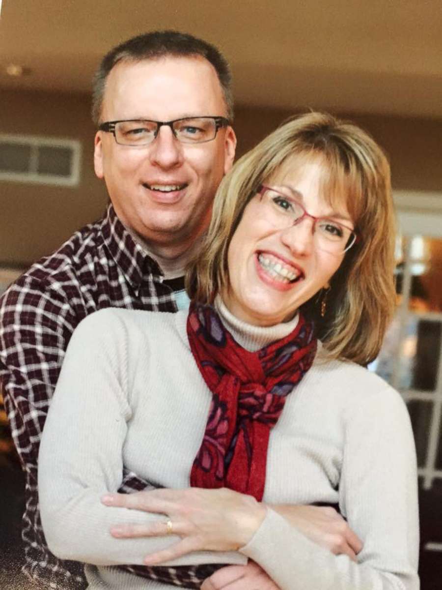 PHOTO: Dan West, an Ohio University Assistant Professor, with his wife of 24 years Vicki Seefeodt West.