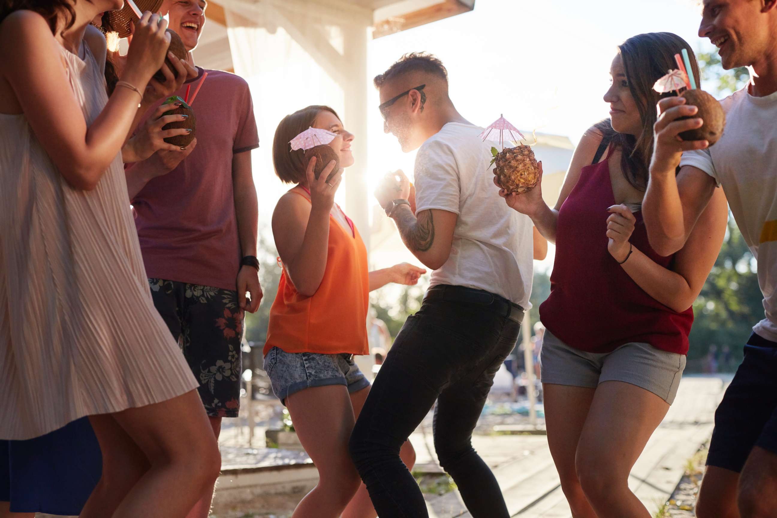 PHOTO: People dance at a summer party in an undated stock photo.