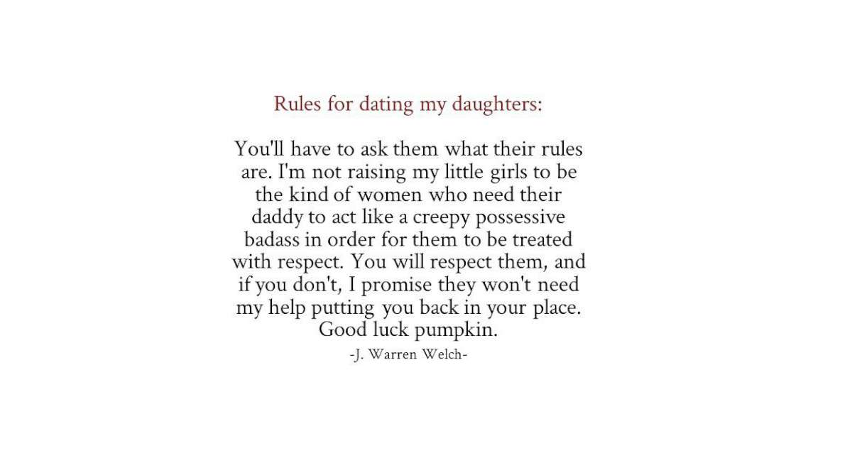 PHOTO: J. Warren Welch wrote rules for his five daughter's future suitors, which quickly went viral online for being empowering.