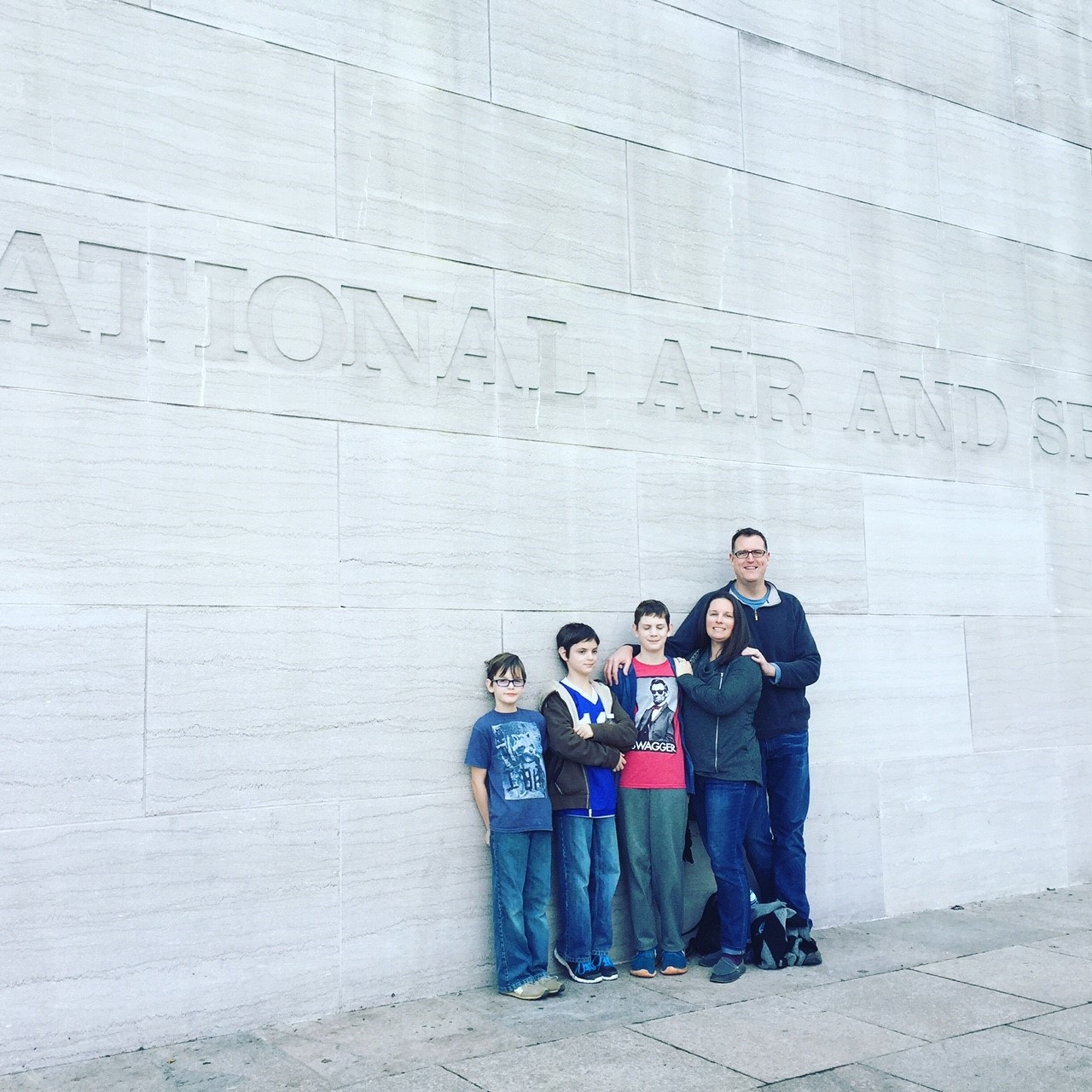 PHOTO: Dan and Anne Dillon pose with their three sons on a family trip to Washington, D.C.