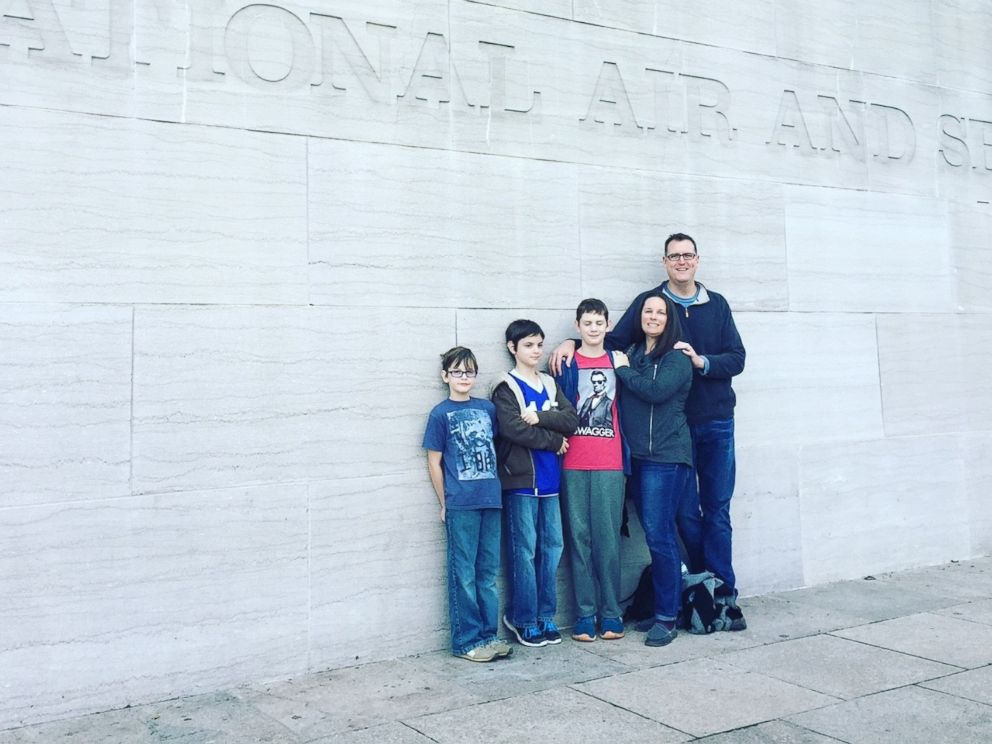 PHOTO: Dan and Anne Dillon pose with their three sons on a family trip to Washington, D.C.