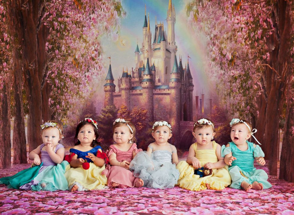 PHOTO: These babies who were photographed as newborn Disney princesses have reunited for a first-birthday cake smash.