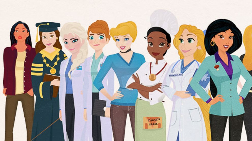 PHOTO: Disney princesses turned into career women illustrations.